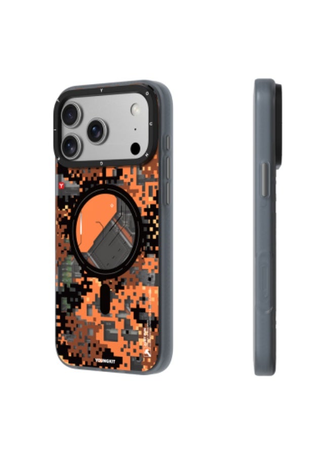 YOUNG KIT Youngkit Camouflage Clasp 2.0 Series Magnetic Attachment For iPhone 17 Pro Max - Orange Light - Image 3